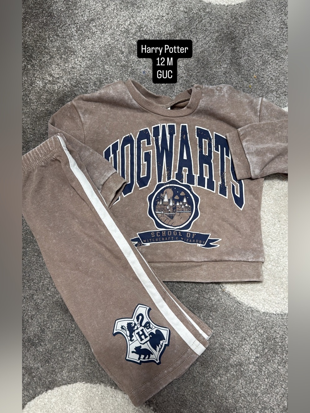 Harry Potter Kids Brown Hogwarts Sweatshirt & Joggers Set